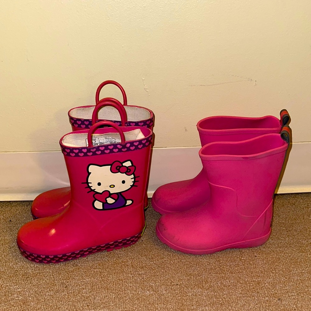 2 Pairs of Little Girls Rainboots